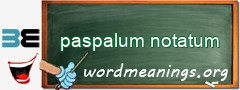 WordMeaning blackboard for paspalum notatum